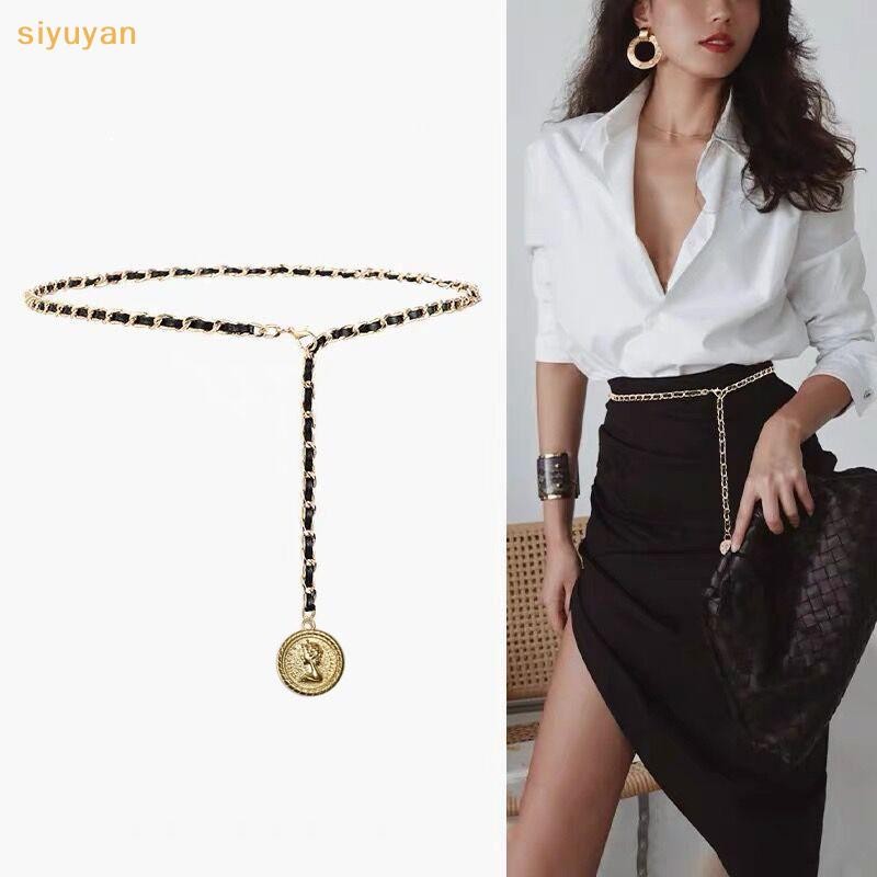 Siyuyan Dây Xích Thời Trang Thắt Lưng Nữ Thắt Lưng Kim Loại Dành Cho Nữ Sang Trọng sel Mỏng Dây Thắt Lưng Đầm Áo Có Thể Điều Chỉnh Corset VN