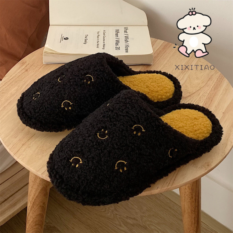 Xixitiao Cotton Dép Nam Nữ Thu Đông Thời Trang Phong Cách Nhật Bản Phù Hợp Với Cặp Đôi Chống Trơn Trượt Com