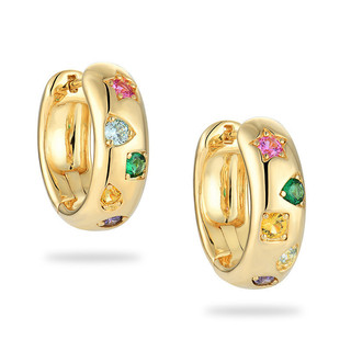 Bông tai vòng cổ điển Màu Zircon Thiết kế sang trọng có khóa dát trang sức thời trang có hộp