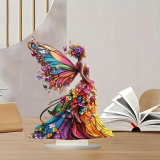 LOVIVER Bướm Cổ Tích Trang Trí 2D Lắp Đặt Phẳng DIY Với Đế Nhiều Màu Sắc Để Bàn Trung Tâm Cho Lò Sưởi Ngày Lễ
