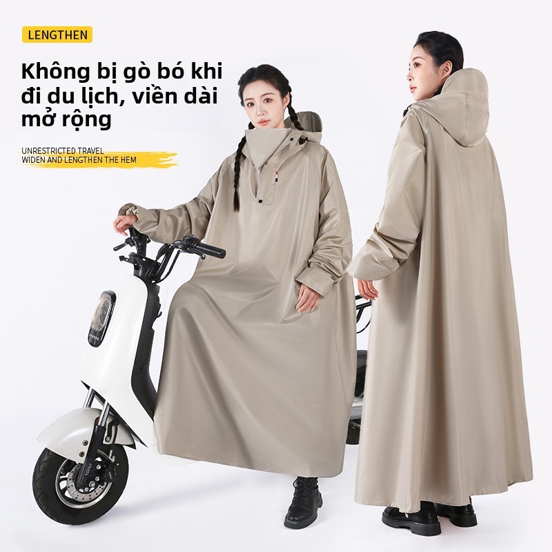 Áo mưa 1 người trùm kín vải OXFORD siêu bền, chống thấm - nhanh khô -an toàn đi xe máy, xe điện model 2025.