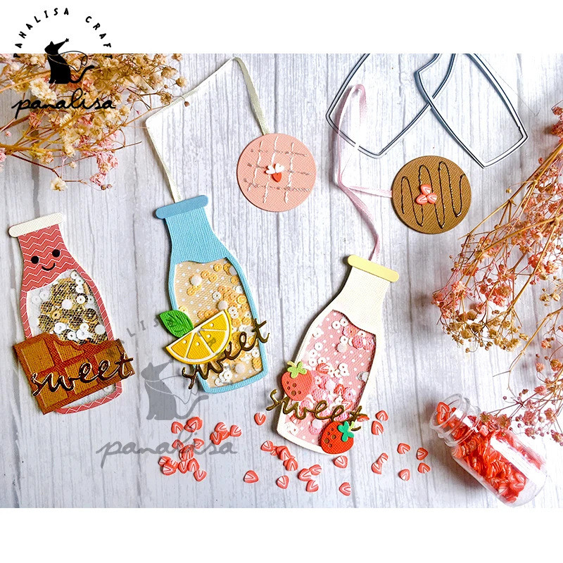 Khuôn cắt ban đầu Cutting Dies Chai kim loại dập nổi Scrapbooking khắc mẫu