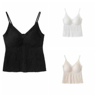 Áo Crop top không tay WEETW, Áo ba lỗ cổ chữ V liền mạch dành cho nữ, Áo lót mỏng vừa vặn thời trang Áo ngực có miếng đệm Áo hai dây mùa hè
