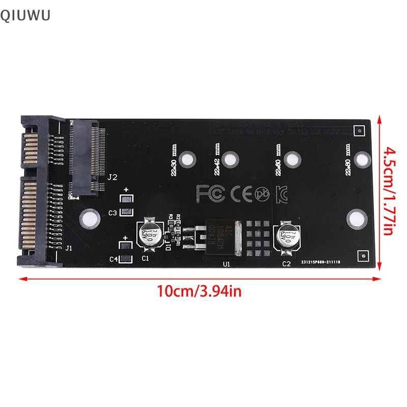 Qiuwu B + m key m.2 ngff ssd to m.2 sata 3 raiser m.2 sang sata thẻ mở rộng bộ chuyển đổi.
