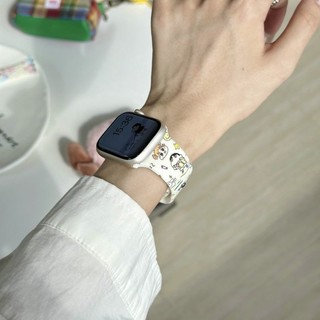 Crayon Shin chan Cartoon Printed Silicone Strap For Apple Watch Ultra 46/44/40/49/45/41/42/38/45mm iwatch Series Ultra/10/9/8/7/6/5/4/3/2/1/SE