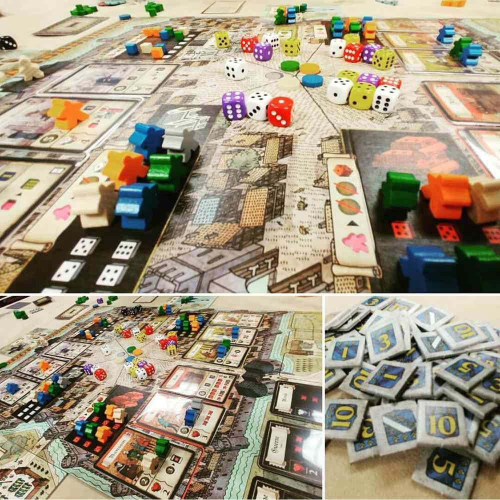 Bộ trò chơi boardgame Troyes - quản lý thành phố bằng xúc xắc Tigar
