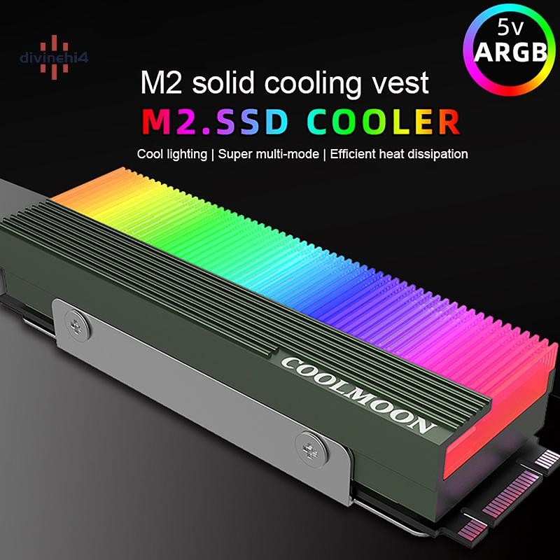 Radiateur M.2 NVMe ARGB IFutniew - Dissipateur Thermique Aluminium, Effet Lumière Infini, Argent - 6