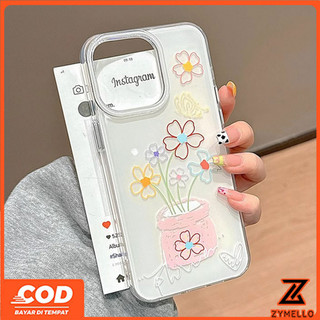 Ốp Lưng Cho OPPO Reno 15 Reno 14F Reno 14 Pro Reno 13F Reno 13 Pro Reno12 F Reno11 F Reno 10 Reno 8T Reno 8Z Reno 7Z Reno7 Reno8 Reno5 Chậu Hoa Đơn Giản Chống Sốc Điện Thoại TPU