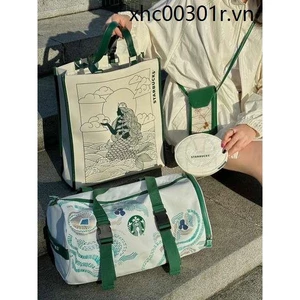 Túi đựng điện thoại di động Starbucks Bean Journey 2023 Star Chaser Túi tập thể dục chéo di động Túi vải nữ thần cổ điển Túi Tote