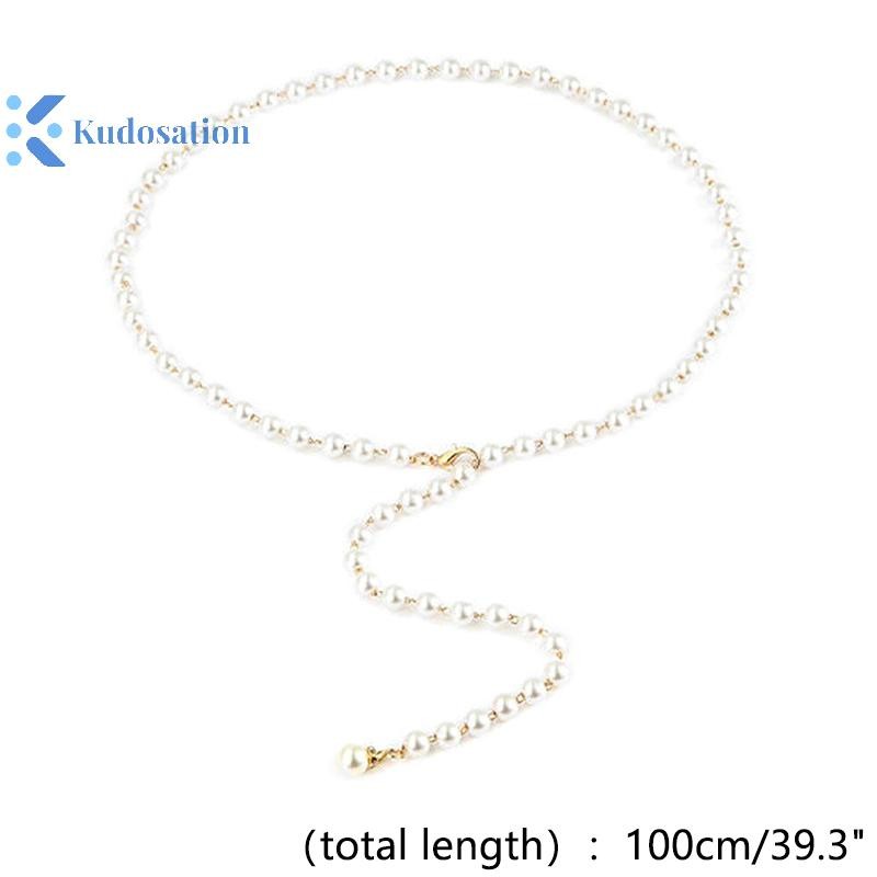 Kudosation Nữ Thời Trang Thắt Lưng Thiết Kế Sang Trọng Thắt Lưng Ngọc Trai Dây Thắt Lưng Trắng Dây Chuyền Ngọc Trai Phù Hợp Với Dây Dành Cho Nữ
