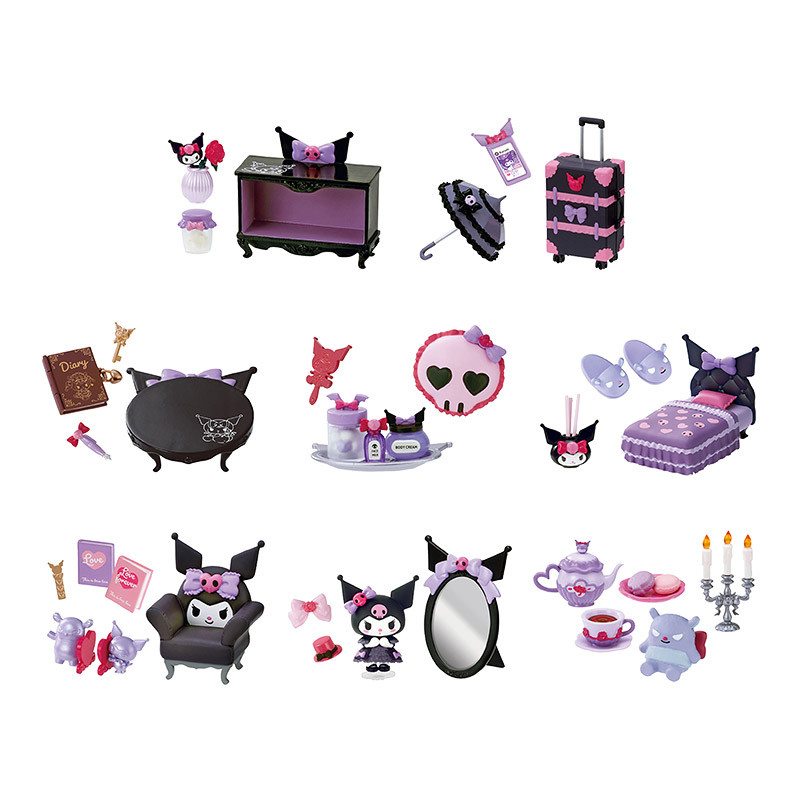 Rement Chính Hãng Sanrio Kuromi Gothic Phòng Thu Nhỏ Cảnh Mù Hộp