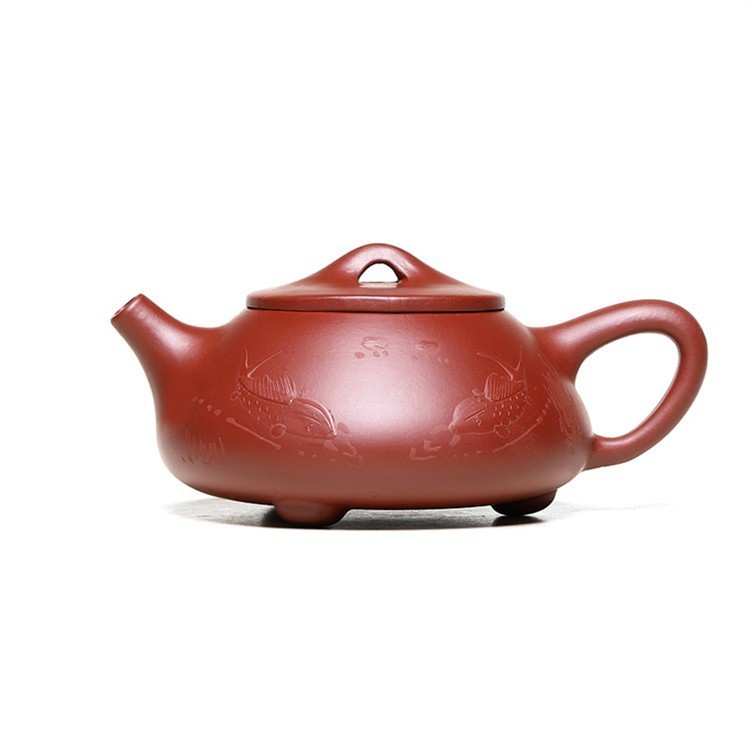 Ấm Tử Sa Nghi Hưng Thạch Biều Song Ngư 220 ml (Đại Hồng Bào)