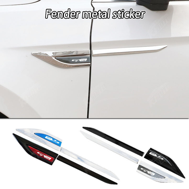 Kia GT-Line Kim Loại Fender Bên Nhãn Dán Huy Hiệu Chống Trầy Xước Chống Mài Mòn Bảo Vệ Cửa Xe Thể Thao Sửa Đổi Phụ Kiện Trang Trí