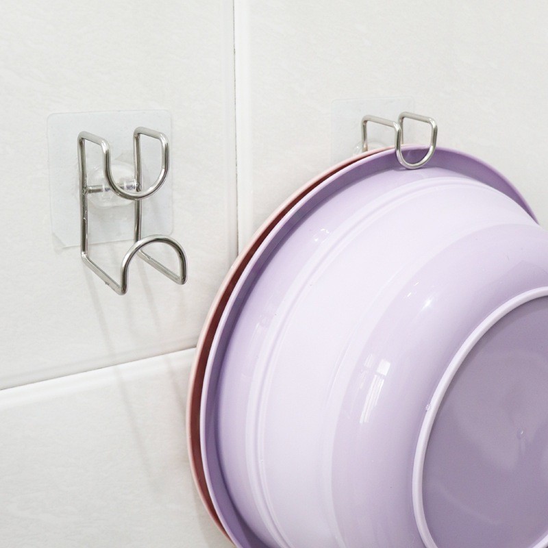 Móc Treo Thau Chậu, Rổ Rá Dán Tường Giá Treo INOX Gắn Tường Đựng Đồ ...