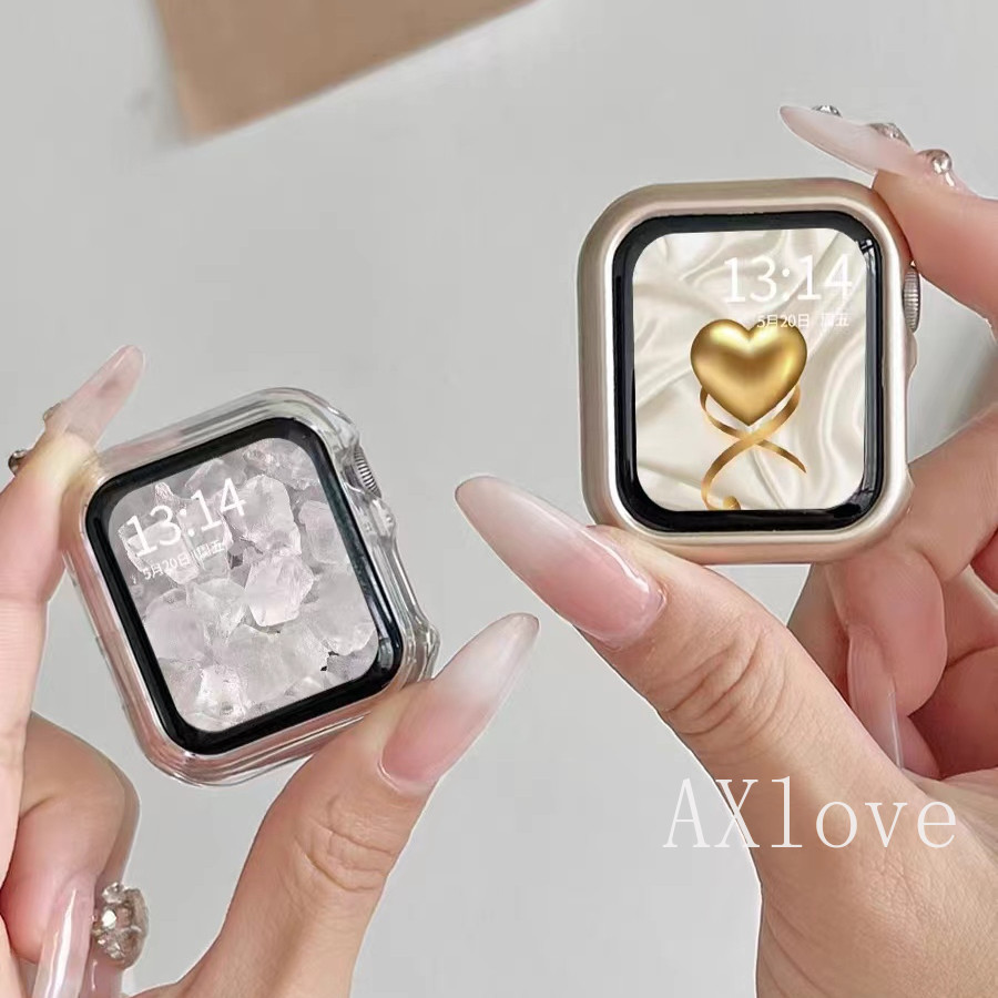 Ốp Mờ Cho Apple Watch Ultra 2 49mm Cho iWatch Series 9 41mm 45mm 40mm 44mm 42mm 38n S11 Ốp Lưng PC Cứng Chống Sốc Cạnh Bảo Vệ Ốp Lưng Phụ Kiện