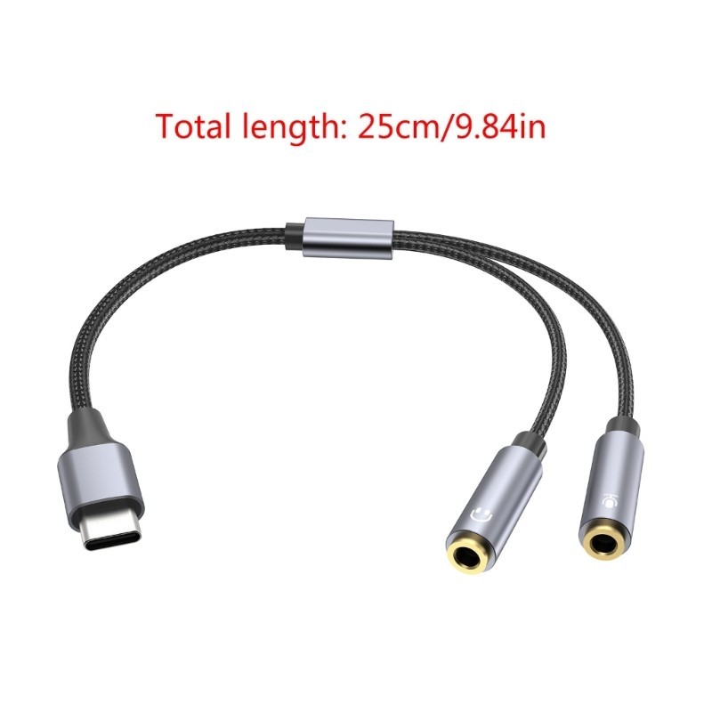 Cáp chuyển đổi tai nghe WU 3 5mm USB C Tai nghe Bộ chia micro