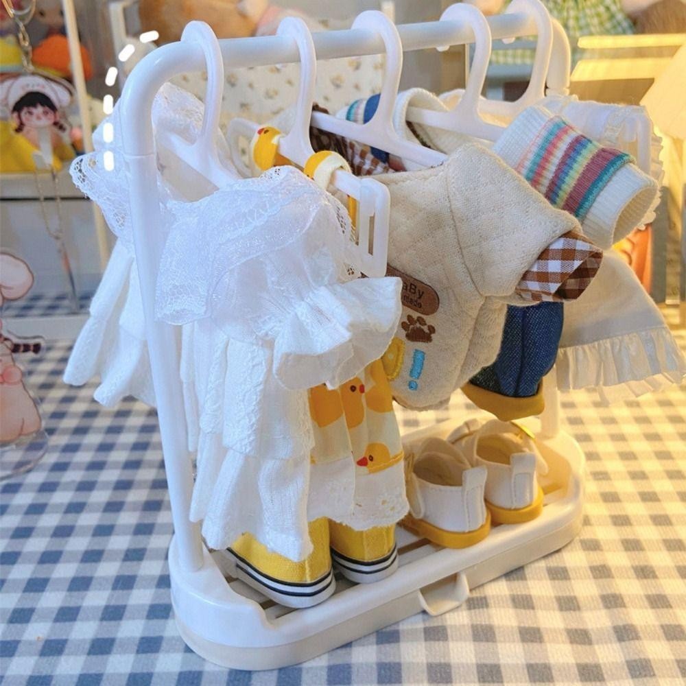Giá treo/đựng quần áo búp bê nhựa chống gió 4/6.5cm, giá trưng bày đa năng, trang trí phòng ngủ