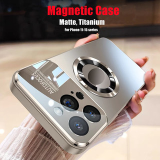 Ốp Cứng Từ Tính Cho iPhone 15 PRO MAX 14 PRO MAX 13 12 11 PRO 15 Plus Chống Rơi Với Ống Kính Máy Ảnh Bảo Vệ Sạc Không Dây Vỏ Chống Sốc Mờ