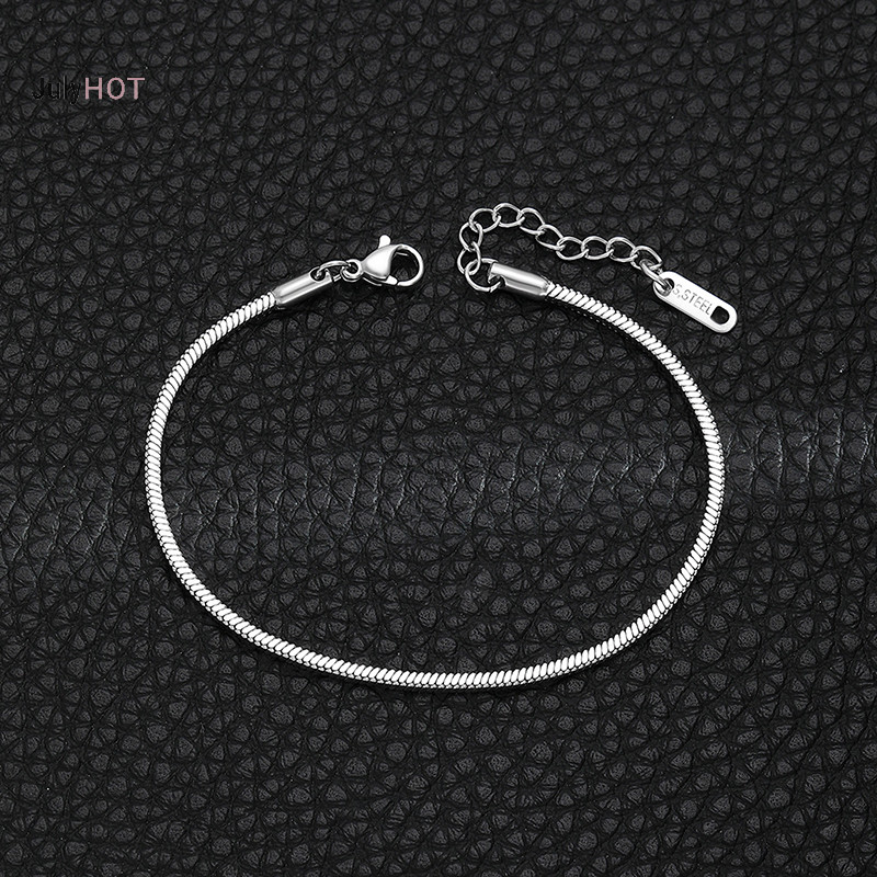 Julyhot Đơn Giản NAM Thép Không Gỉ Vuông Xương Rắn Dây Xích Vòng Tay Hip-Hop Trang Sức Hợp Thời Trang Dự Tiệc Phụ Kiện Vòng Tay Cho Nữ Massivedeals