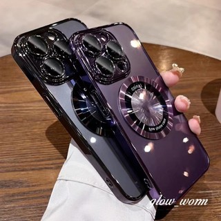 Vỏ trong suốt từ tính Tương thích cho iPhone 15 14 13 12 11 Plus Pro Max Vỏ điện thoại Vỏ bảo vệ ống kính máy ảnh