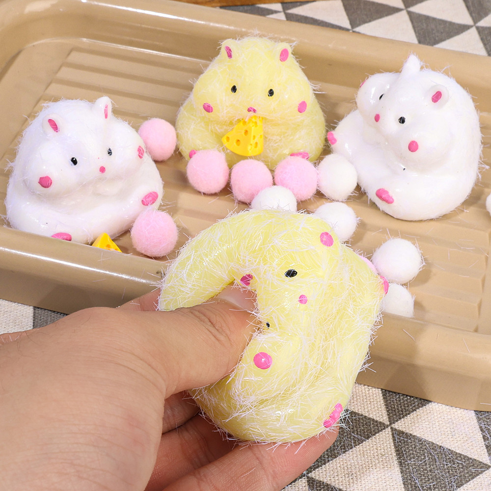 Đồ chơi Mochi Hamster Squishy dễ thương - TPR mềm mờ - Đồ chơi bóp ghim giảm căng thẳng - Dành cho trẻ em và người lớn - Đồ chơi Fidget giải nén hoạt hình