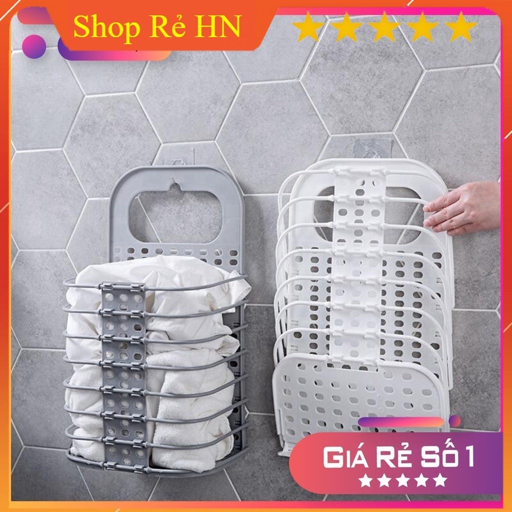 Giỏ nhựa đựng quần áo và đồ dùng sinh hoạt treo tường có thể gấp gọn