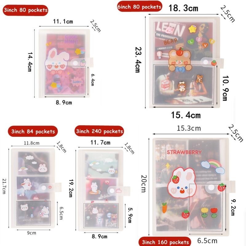 Linxx 80 / 160 / 240 Album ảnh kẽ mờ dễ thương Ảnh Lomo Cards Sách lưu trữ 3 inch 6 inch PP sưu tập Sách