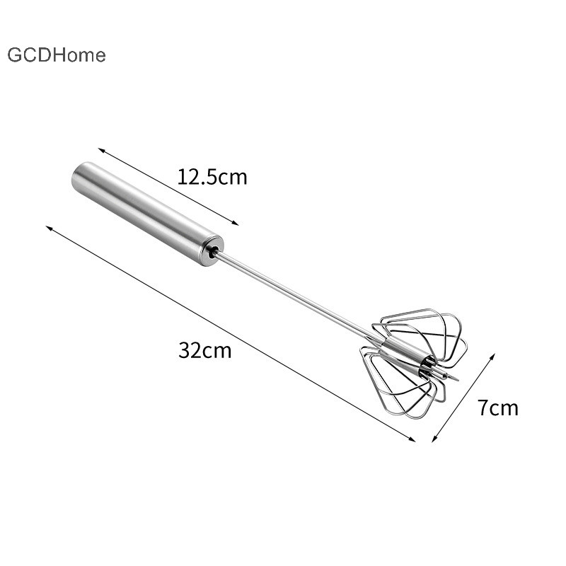Gcdhome 304 Máy Đánh Trứng Bán Tự Động Bằng Thép Không Gỉ, Tay Tự Xoay, Phụ Kiện Nhà Bếp, Dụng Cụ Khuấy Trứng
