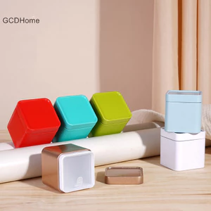 Gcdhome 1 Kín Trà Thiếc Bảo Quản Caddy Nhỏ Vuông Cà Phê Lá Trà Hộp Đựng Gia Vị HOT