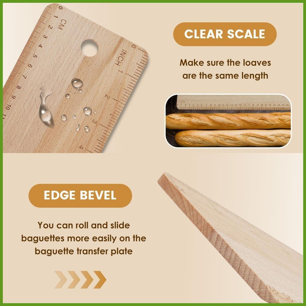 Baguette Chuyển Peel Di Động Bằng Gỗ Chuyển Dụng Cụ Bánh Mì Nhẹ Pháp Dụng Cụ Nướng Bánh Mì Baguette greiwe2vn