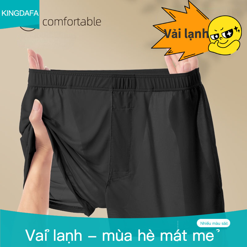 Kingdafa Vải Lạnh Nam Quần Lót Plus Size L-5XL Thời Trang Màu Trơn Boxer Quần Short Cho Nam Mùa Hè Thoáng Khí Nam Bộ Đồ Lót
