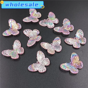 10 Chiếc Bướm Hạt Laser Nhiều Màu Sắc Trang Sức Thời Trang Phụ Kiện Vòng Tay Làm DIY Handmade Chất Liệu Cho Vòng Cổ