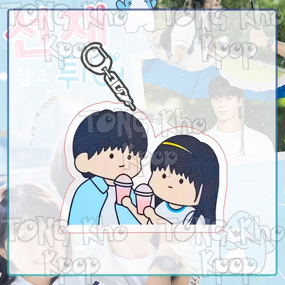 Móc khóa LOVELY RUNNER ver chibi Cõng anh mà chạy in hình phim hàn quốc mica acrylic