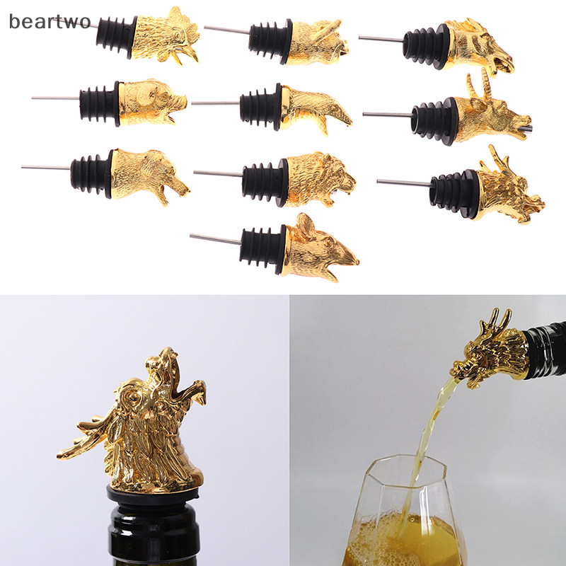 < Beartwo > 1Pc Hợp Kim Kẽm Động Vật Rượu Rót Chai Rượu Nút Chặn Máy Hút Rượu Quà Tặng Đẹp