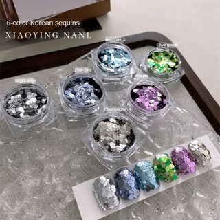 Xeijayi 6 Màu 1 Bộ Trang Trí Móng Tay Nghệ Thuật Phong Cách Hàn Quốc Kim Sa Lấp Lánh Kim Cương Gãy Dụng Cụ Cho Tiệm
