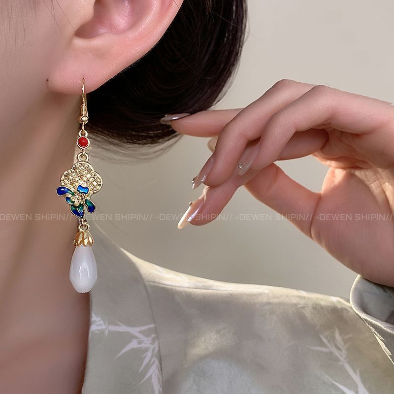 Mới Phong Cách Trung Quốc Cổ Tua Rua Bông Tai Mới Phong Cách Trung Hoa Retro Nữ Bông Tai