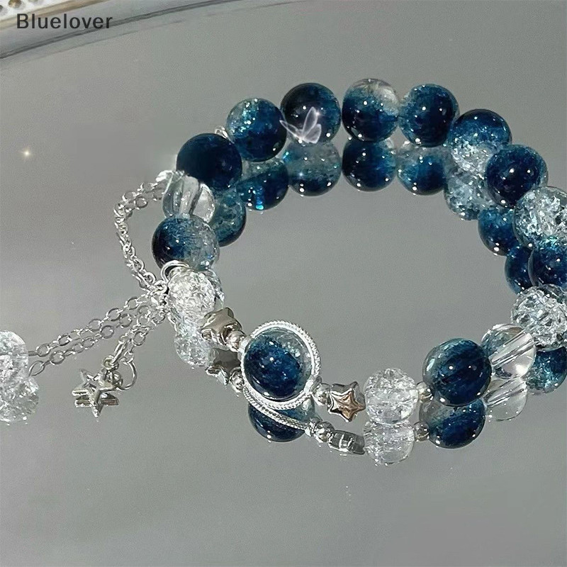 Bluelover Tinh Tế Ngôi Sao Mặt Dây Chuyền sels Vòng Tay Xu Hướng Ngọt Pha Lê Đính Hạt Vòng Tay Cho Nữ Bé Gái Thời Trang Ánh Sáng Trang Sức Quà Tặng Mới