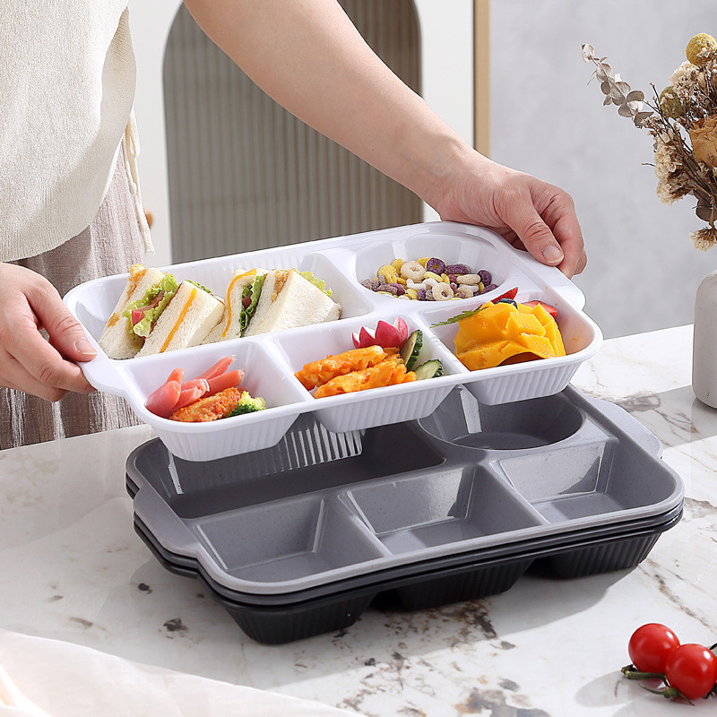 Có Dao Nĩa Thìa Đĩa Thực Phẩm Vuông Phù Hợp Với 5 Lưới Ăn Sáng Đĩa Sâu Ngăn Khay 211 Khay Ăn Giảm Béo Đĩa Thực Phẩm Giảm Cân Đĩa Định Lượng Trẻ Em
