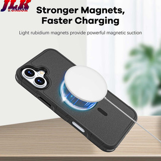 [Jlk] Ốp từ tính cho iPhone 16 15 14 Pro Max Plus 13 Vỏ bảo vệ chống sốc cứng cấp độ quân sự