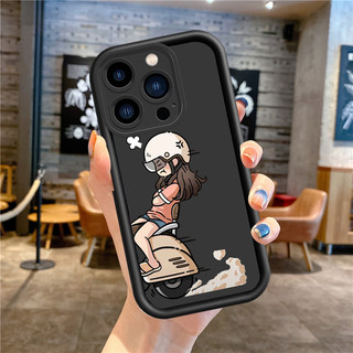 Xe Máy Angry Girl Cặp Đôi Dành Cho IPhone 16 15 14 13 12 11 Pro ProMax XS XR XSmax Mini 6 6s 7 8 + Plus SE 2020 Vỏ Mềm Silicon DCJT
