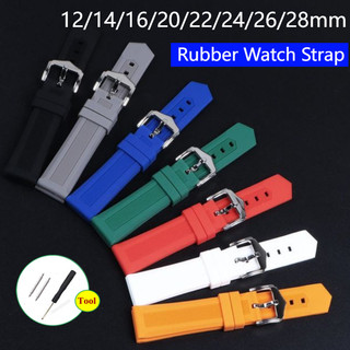 Dây đeo đồng hồ cao su Prenium 12 / 14 / 16 / 18 / 19 / 20 / 21 / 22 / 23 / 24 / 26 / 28mm cho Seiko Diver SKX007 SKX009 Dây đeo đồng hồ silicon 18mm 20mm 22mm 24mm Dây đeo đồng hồ thể thao Vòng đeo tay nam nữ
