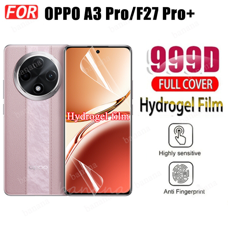 OPPO OPPO F27 Pro Full Trong Suốt Hydrogel Mềm Bảo Vệ Màn Hình Cho OPPO F27 Pro + Mặt Trước Flim + Mặt Sau Flim + Ống Kính Máy Ảnh Flim