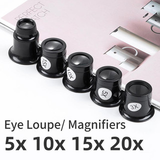 Kính lúp mắt chuyên nghiệp 3x 5x 10x 15x 20x, bộ công cụ sửa chữa đồng hồ, trang sức, bộ phận chuyển động