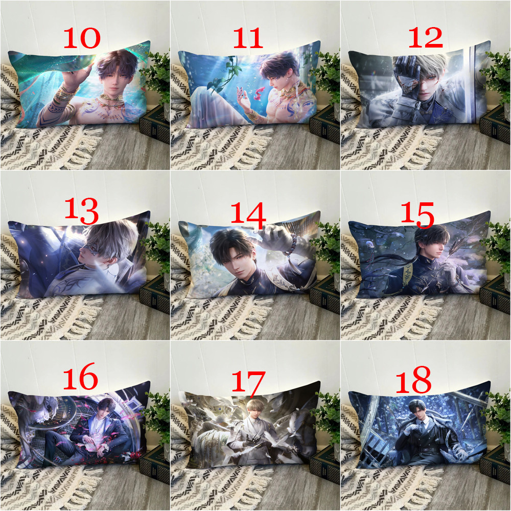 Vỏ gối hình chữ nhật Love and Deepspace Rafayel, Xavier và Zayne Vỏ đệm Polyester in một mặt Trang trí nội thất Món quà tốt nhất (Không có lõi)