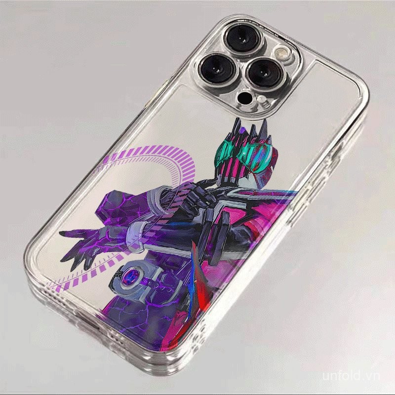 Ốp điện thoại phong cách tranh sơn dầu Kamen Rider phong cách anime QYJS tương thích với iPhone 16 15 14 13 PoMax 11 12 PRO X XS XR XSMAX 14 15 16 PLUS 7 8 Plus, ốp mềm trong suốt AQ0T