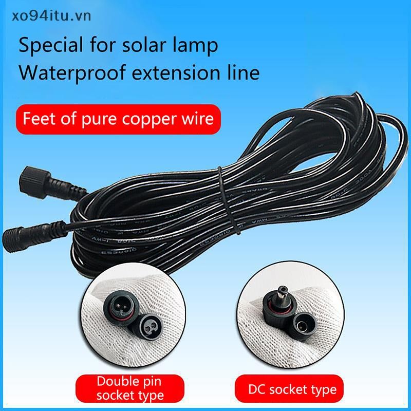 XOITU 5M 10M Tần Số Thấp Đa Năng Chống Mài Mòn Di Động Đèn Năng Lượng Mặt Trời Chống Thấm Nước Dây Nối Dài Cáp VN