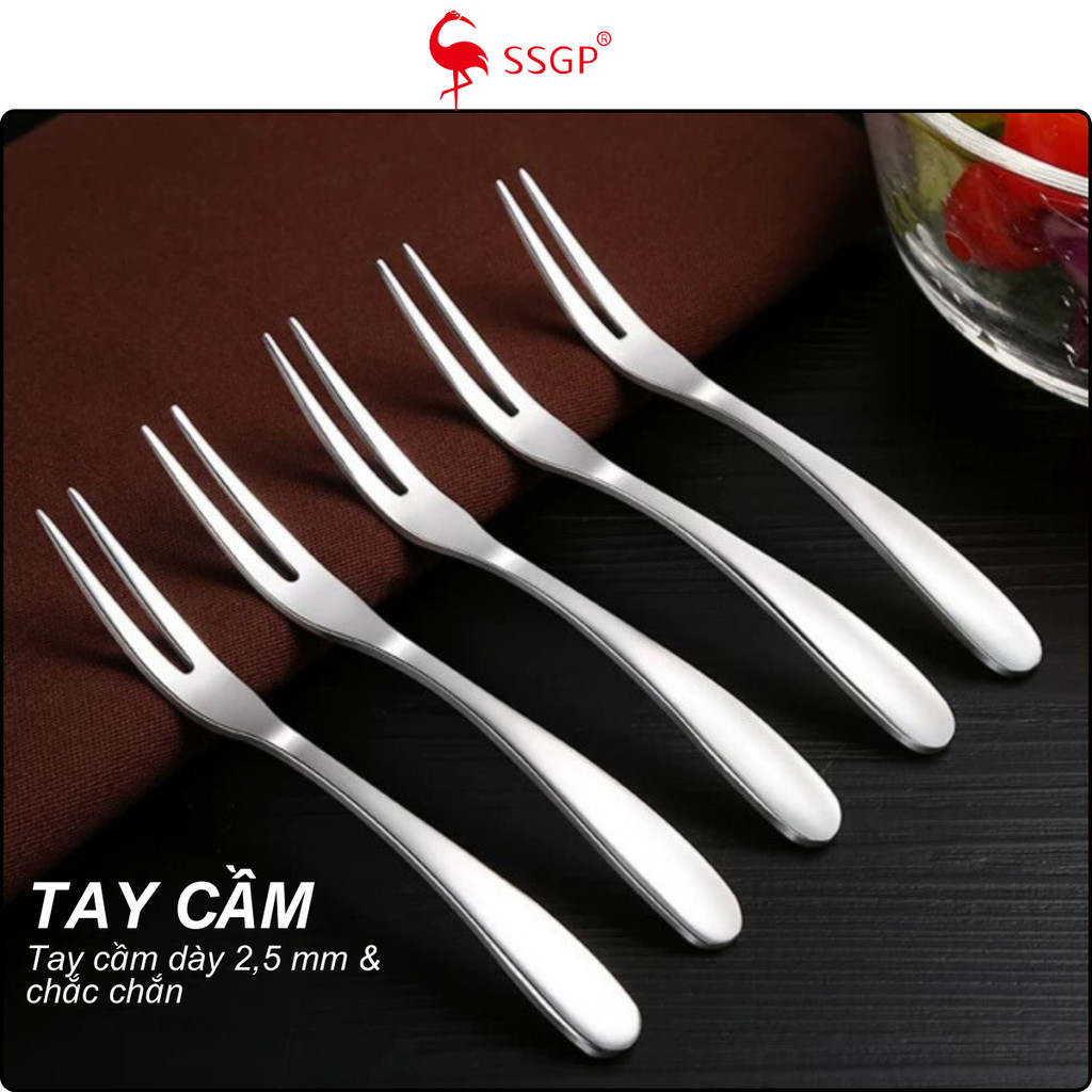 Nĩa ăn trái cây Inox 304 & 316 cao cấp SSGP  - SS11415 nĩa hoa quả xiên trái cây
