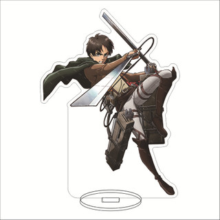 Móc Khoá, Mô Hình Standee Anime Attack On Titan Eren Jaeger Mikasa Trang Trí Bàn Học