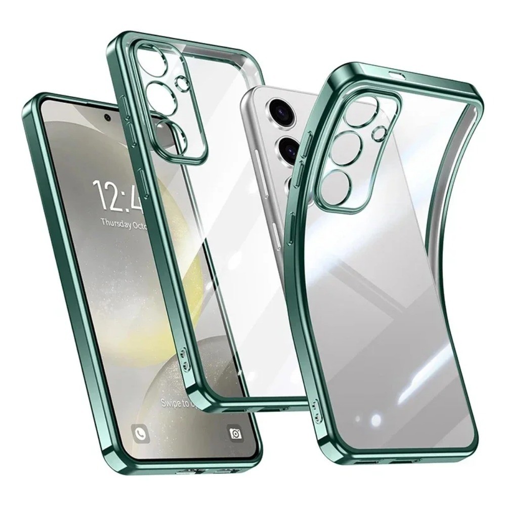 Ốp điện thoại mềm mạ silicon mạ điện cho Samsung Galaxy S24 S23 FE S25 Ultra Plus Ốp lưng chống sốc trong suốt