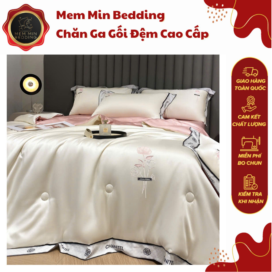 (ST655) Bộ Chăn Ga Gối Chất Liệu Phi Lụa Mượt Mà Với Những Tone Màu Sắc Siêu Bắt Mắt - MemMinbedding Luxury